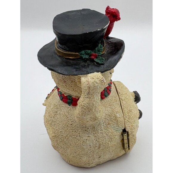 Vintge Snowman Figurine with Surprise Christmas Scene in Belly Mouse Tree - Picture 6 of 10